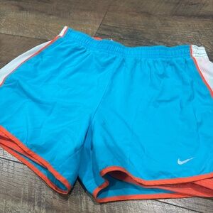 Blue and Orange Niki Dri-fit Athletic Shorts with Built In Shorts